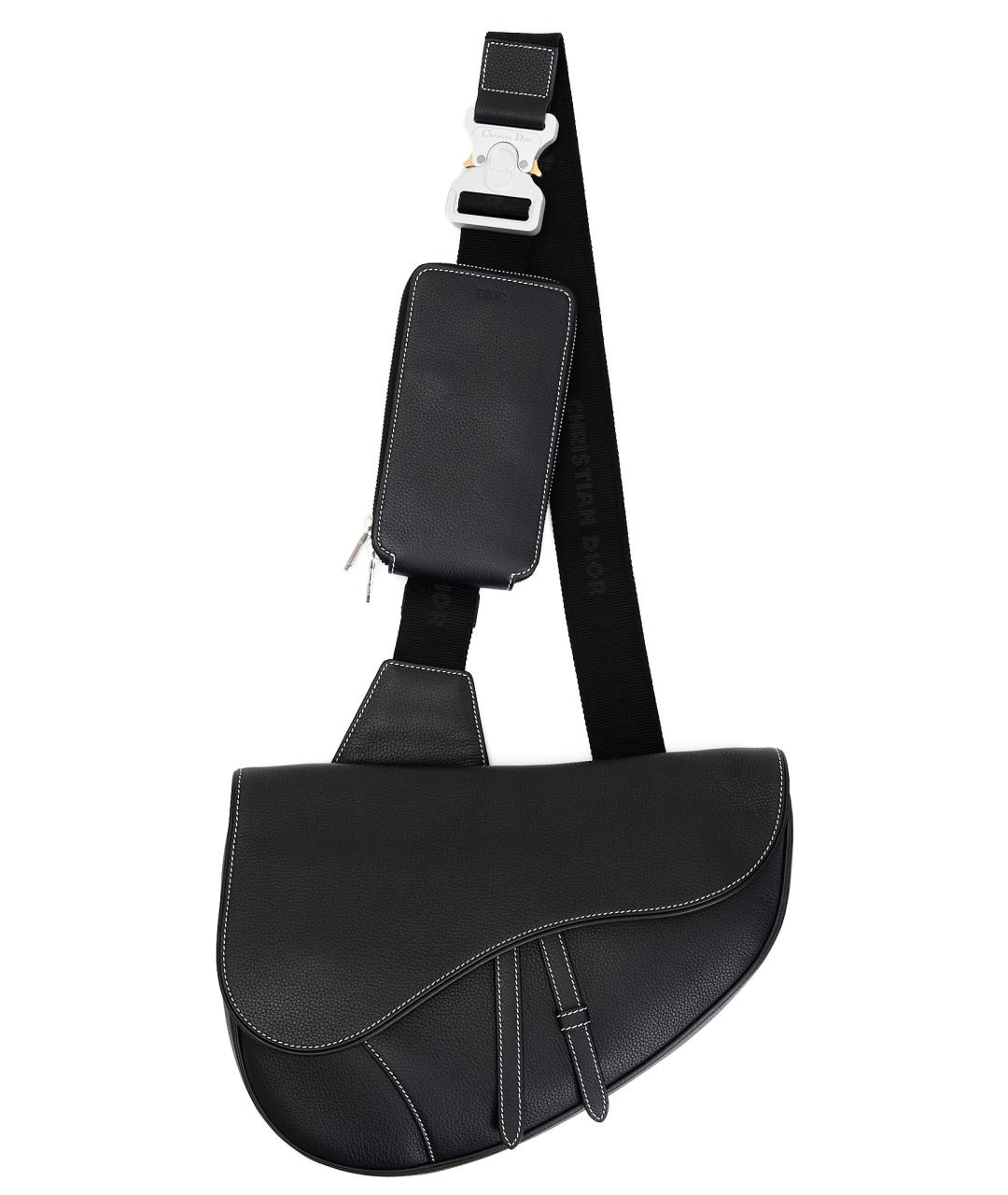 CHRISTIAN DIOR Черная кожаная барсетка, фото 2