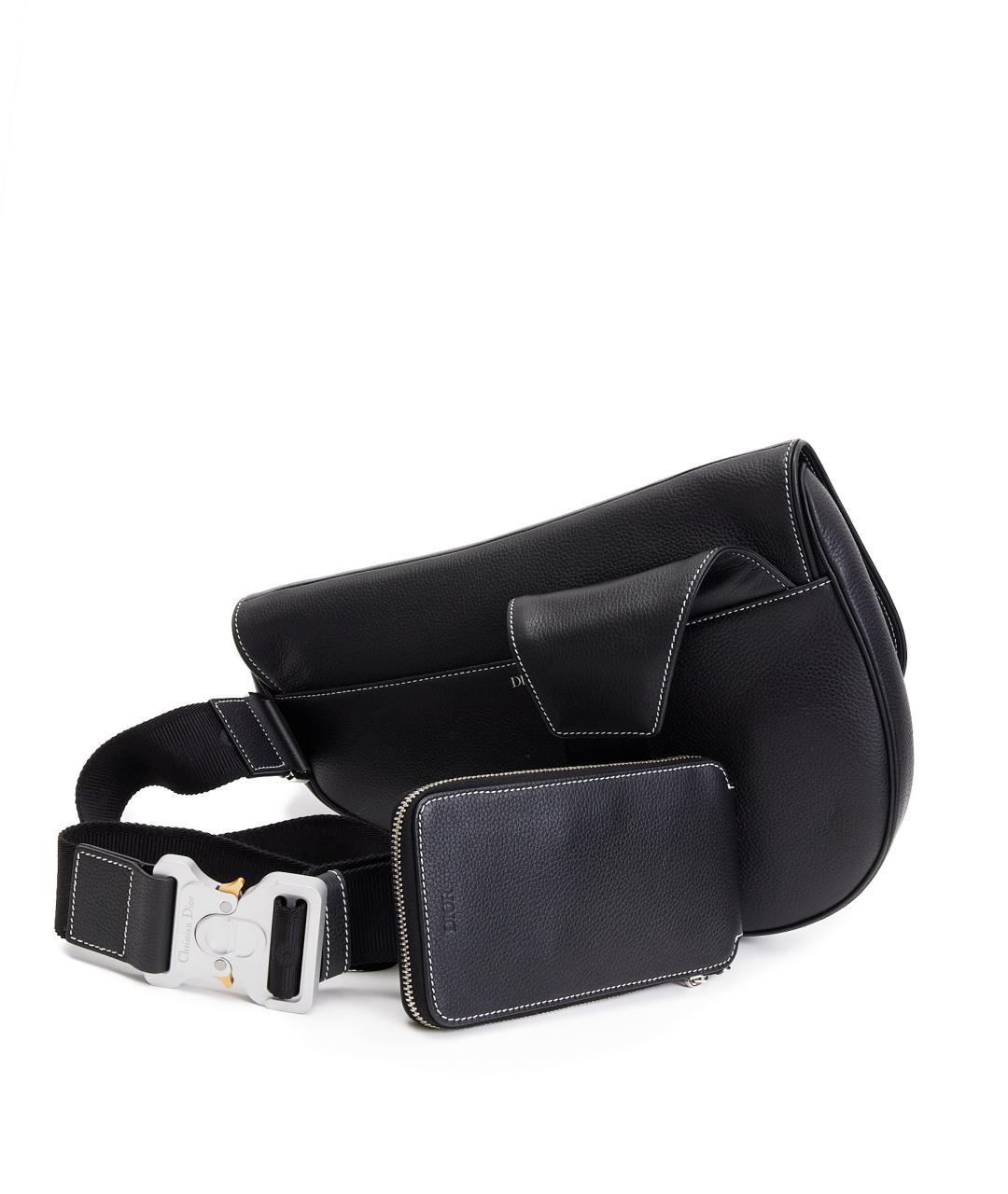 CHRISTIAN DIOR Черная кожаная барсетка, фото 4