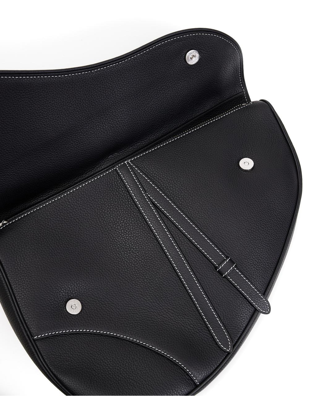 CHRISTIAN DIOR Черная кожаная барсетка, фото 7