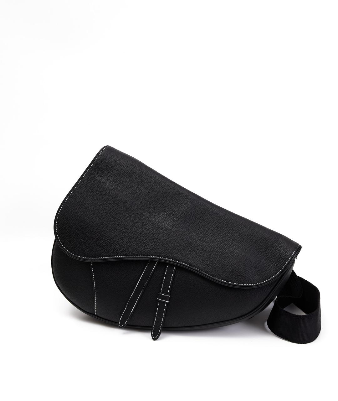 CHRISTIAN DIOR Черная кожаная барсетка, фото 1