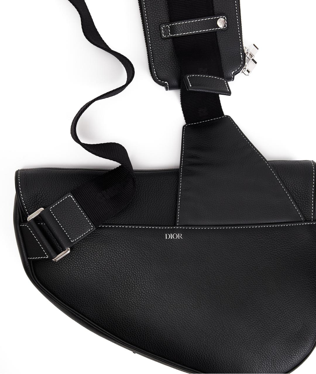 CHRISTIAN DIOR Черная кожаная барсетка, фото 6