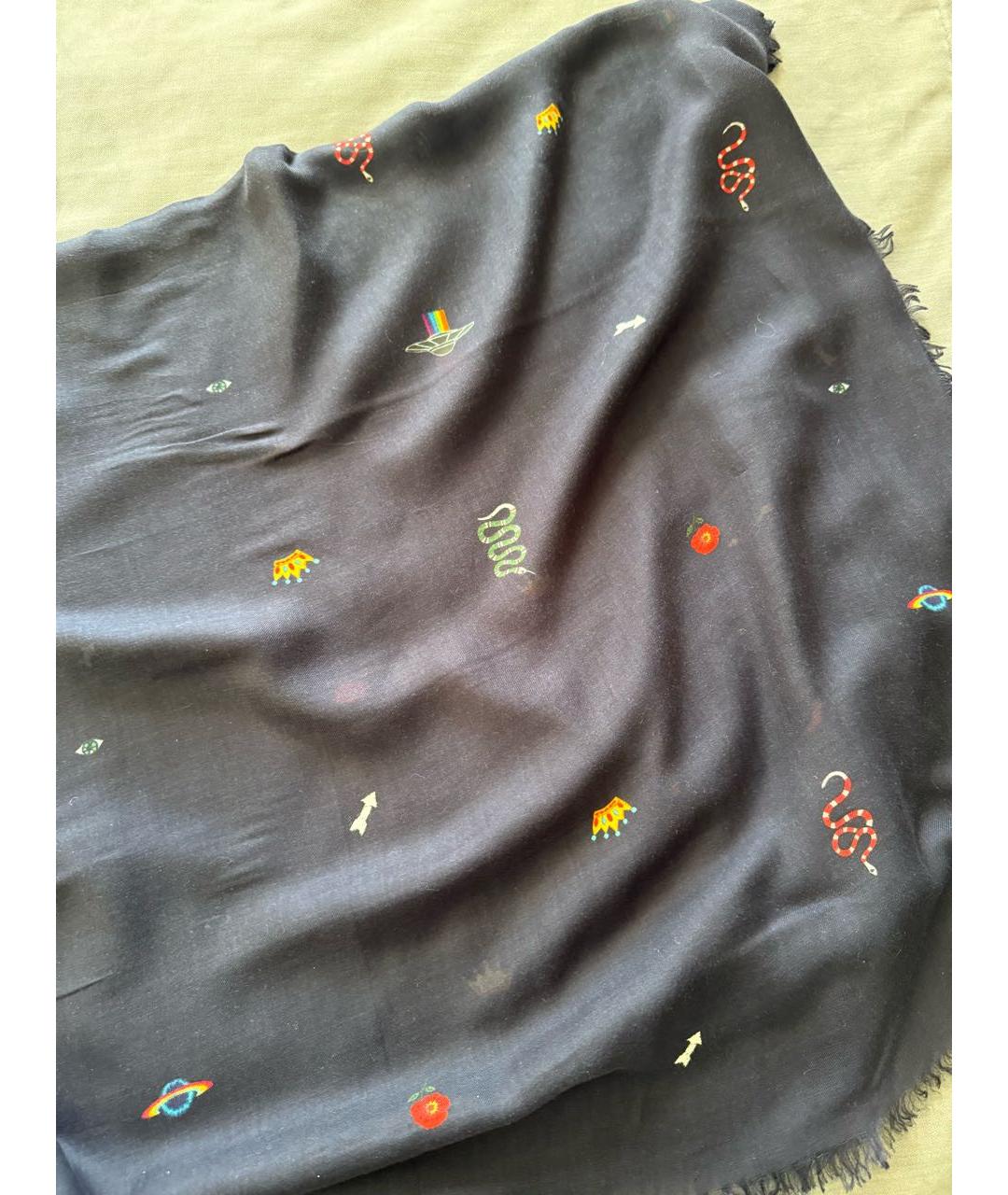 GUCCI Темно-синий хлопковый платок, фото 8