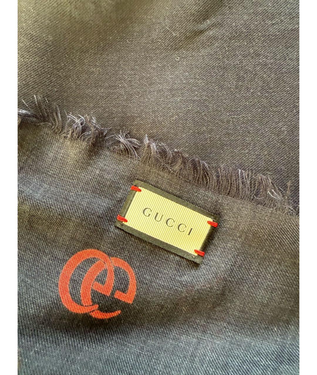 GUCCI Темно-синий хлопковый платок, фото 4