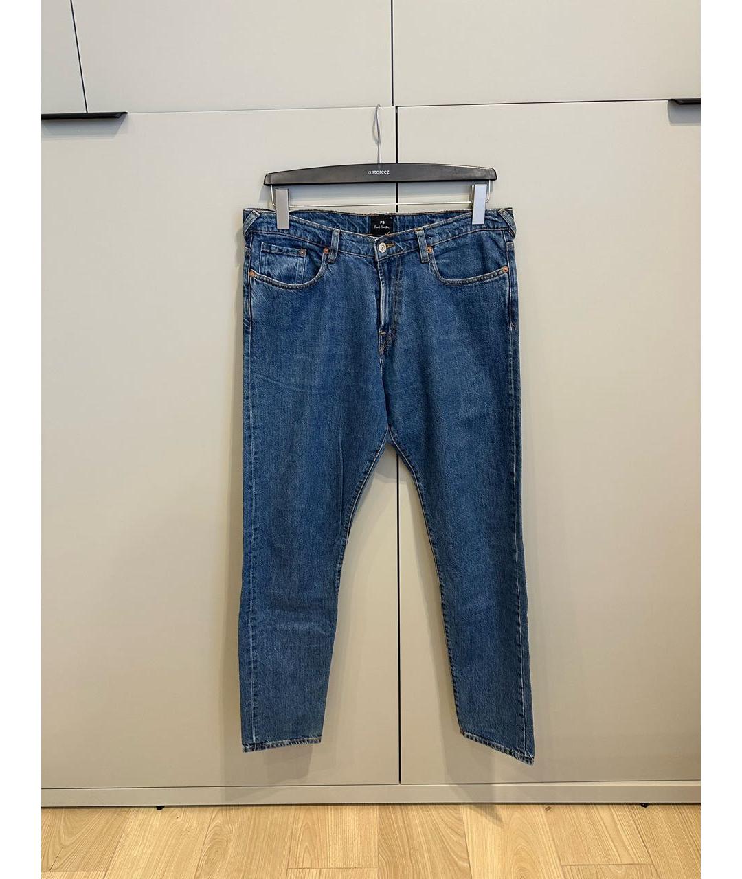 PAUL SMITH Синие хлопковые джинсы скинни, фото 8