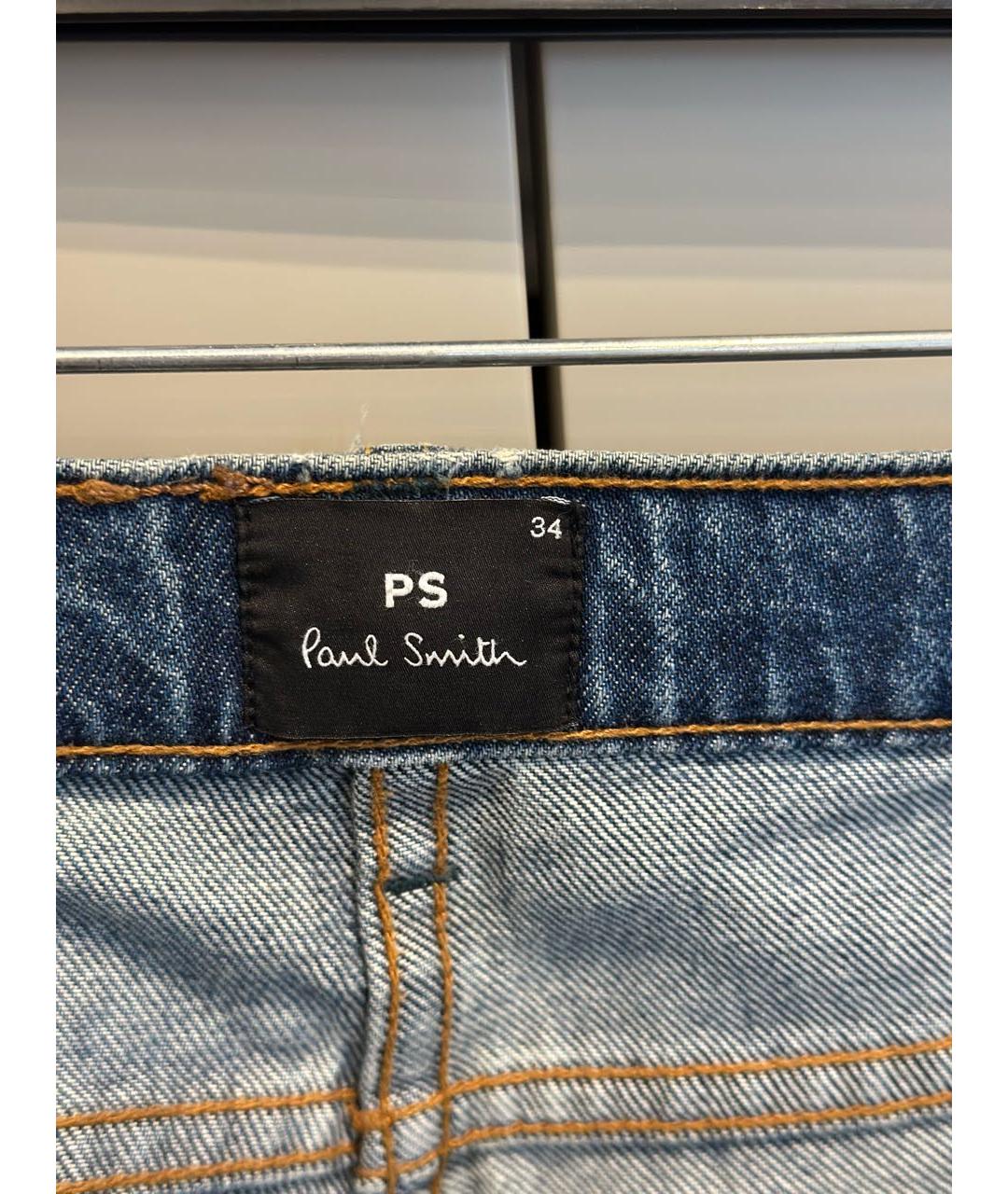 PAUL SMITH Синие хлопковые джинсы скинни, фото 3