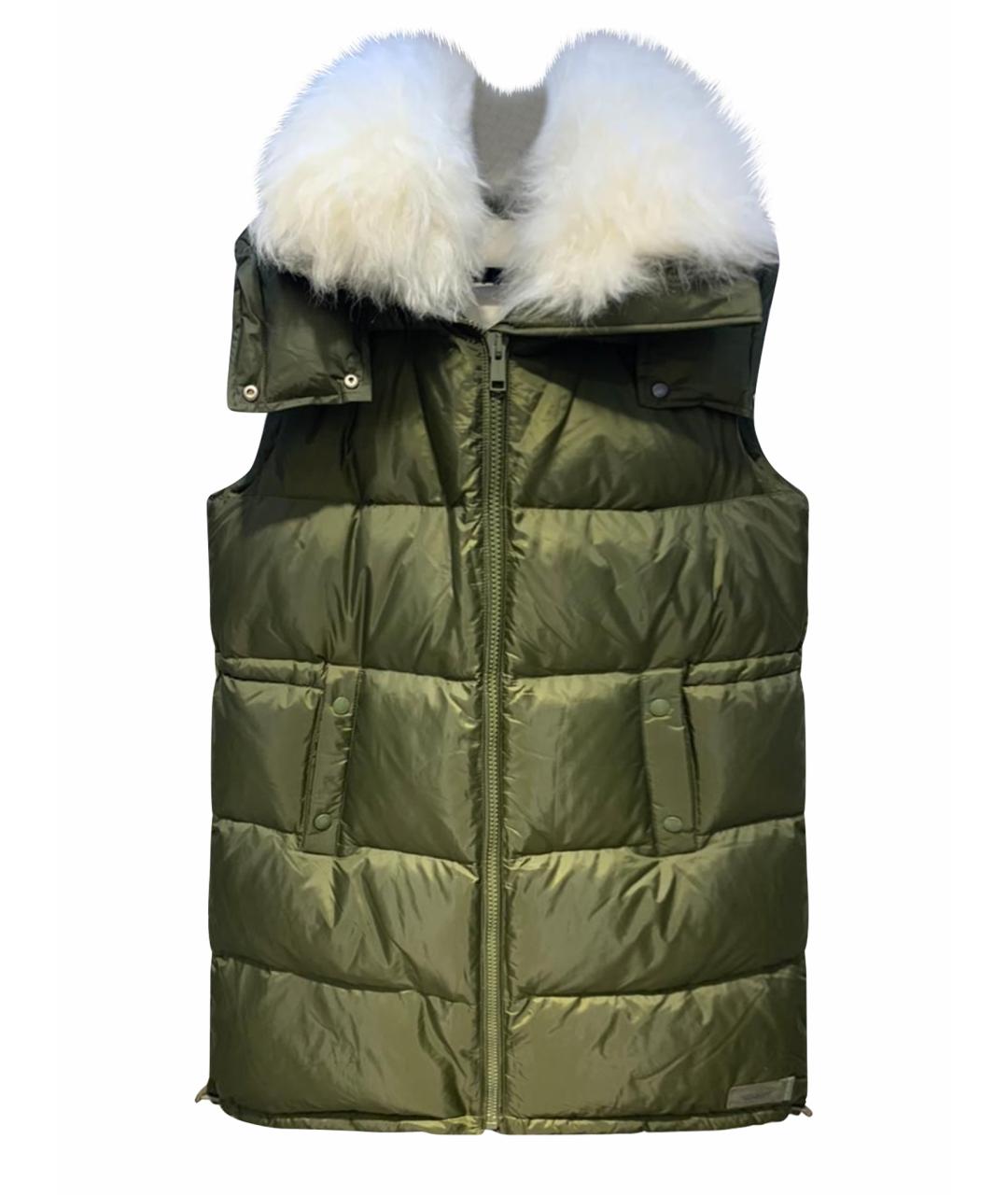 YVES SALOMON Зеленый полиэстеровый жилет, фото 1