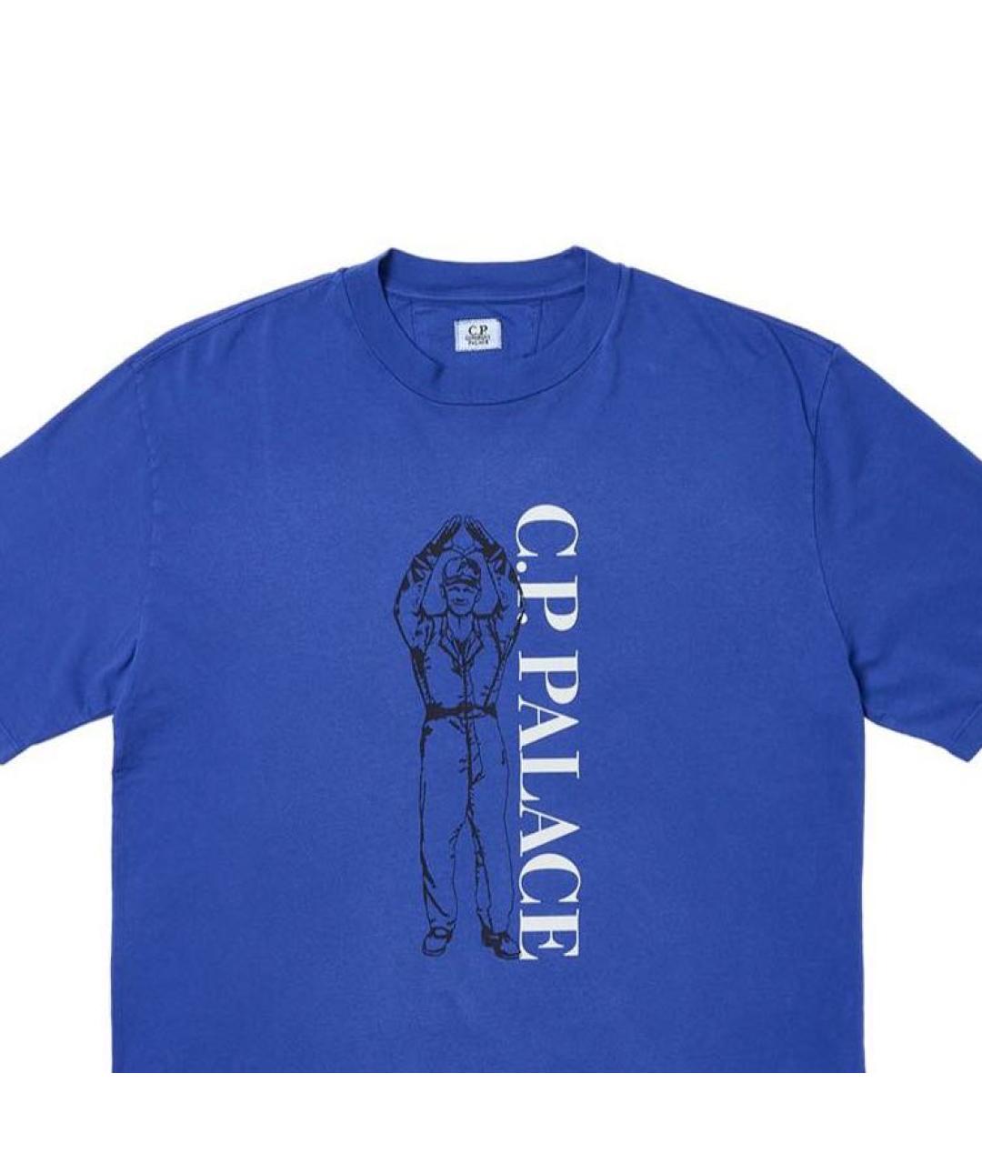 CP COMPANY Синяя хлопковая футболка, фото 2