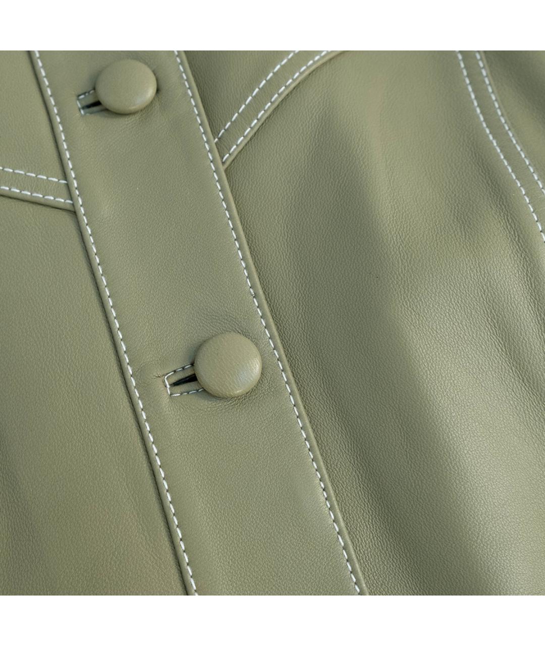 ROHE Хаки кожаная куртка, фото 4