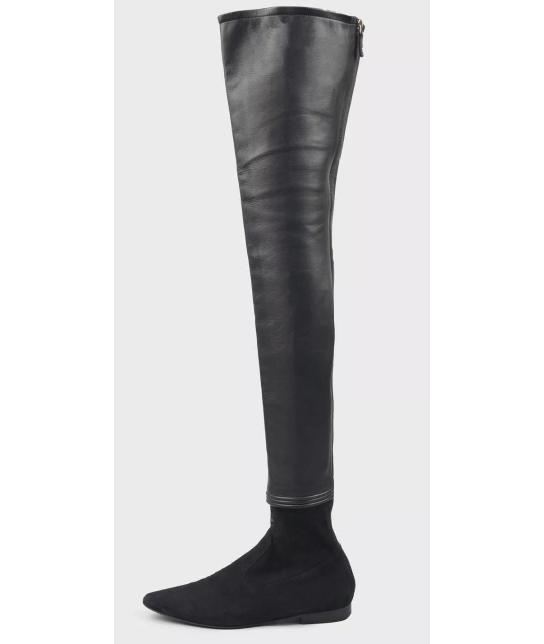 CHANEL Черные кожаные ботфорты, фото 8