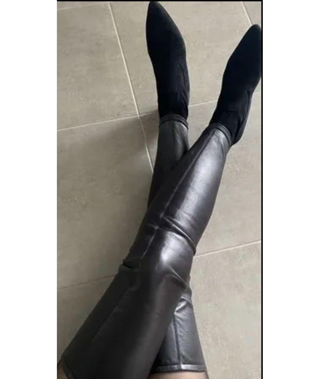 CHANEL Черные кожаные ботфорты, фото 7