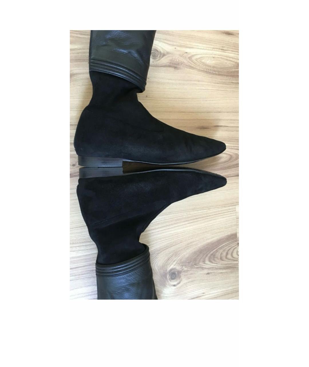 CHANEL Черные кожаные ботфорты, фото 5