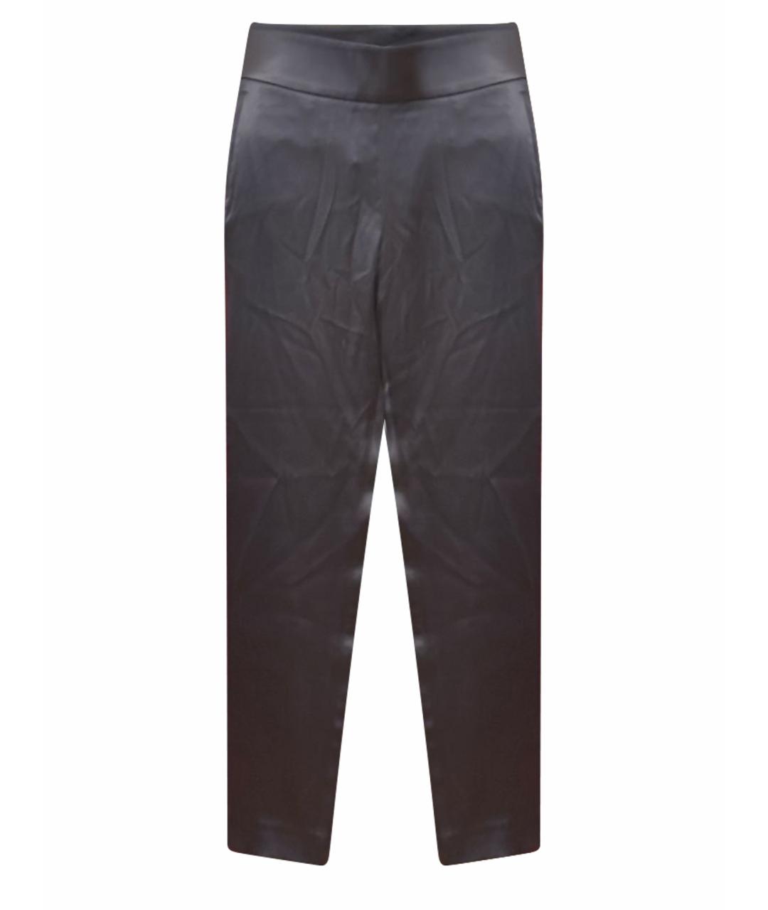 BRUNELLO CUCINELLI Темно-синие шелковые прямые брюки, фото 1