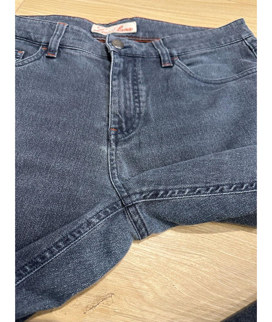 LORO PIANA Антрацитовые хлопковые джинсы скинни, фото 6