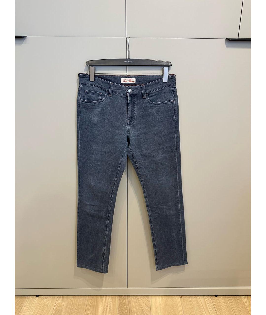 LORO PIANA Антрацитовые хлопковые джинсы скинни, фото 7