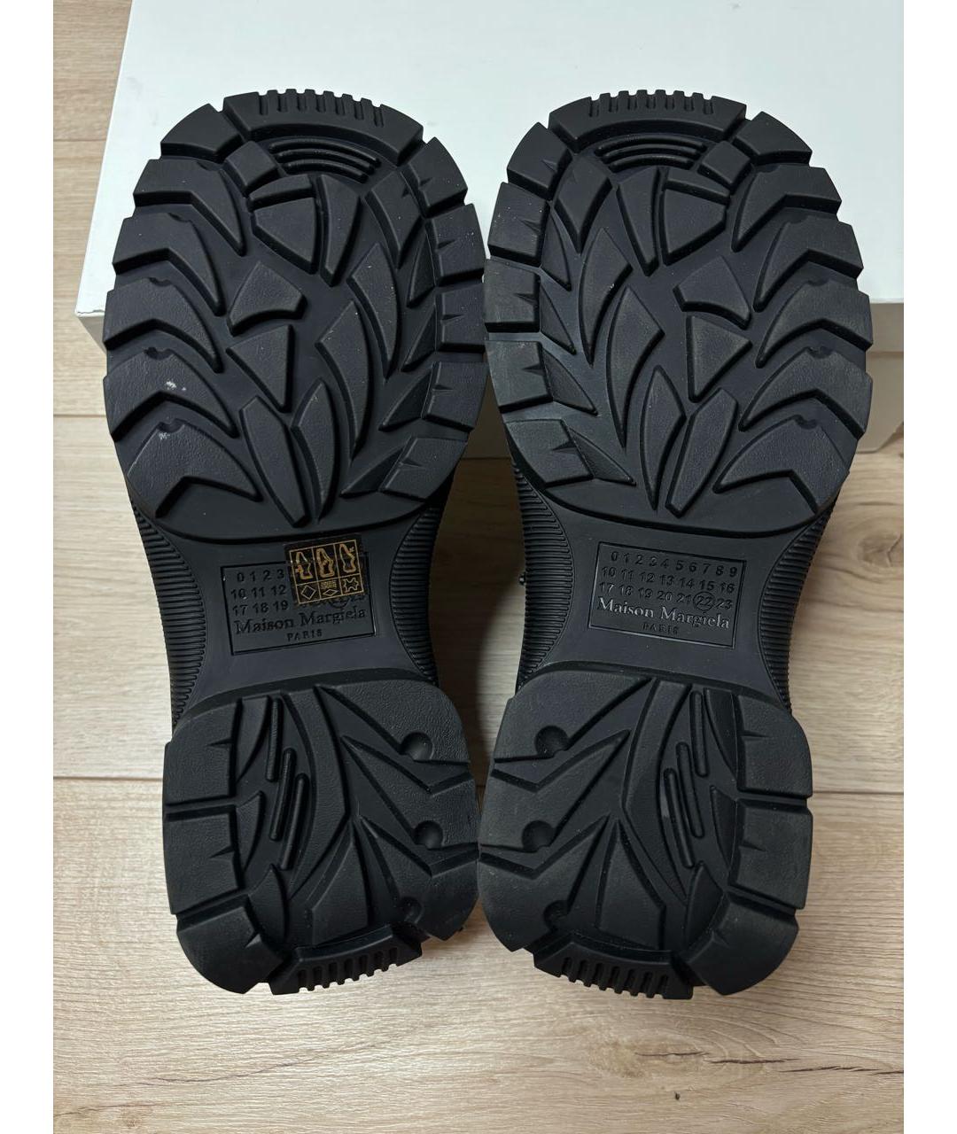 MAISON MARGIELA Черные кожаные ботинки, фото 6