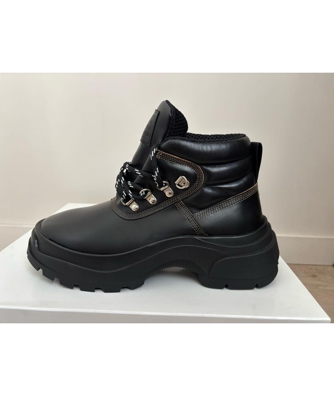 MAISON MARGIELA Черные кожаные ботинки, фото 9