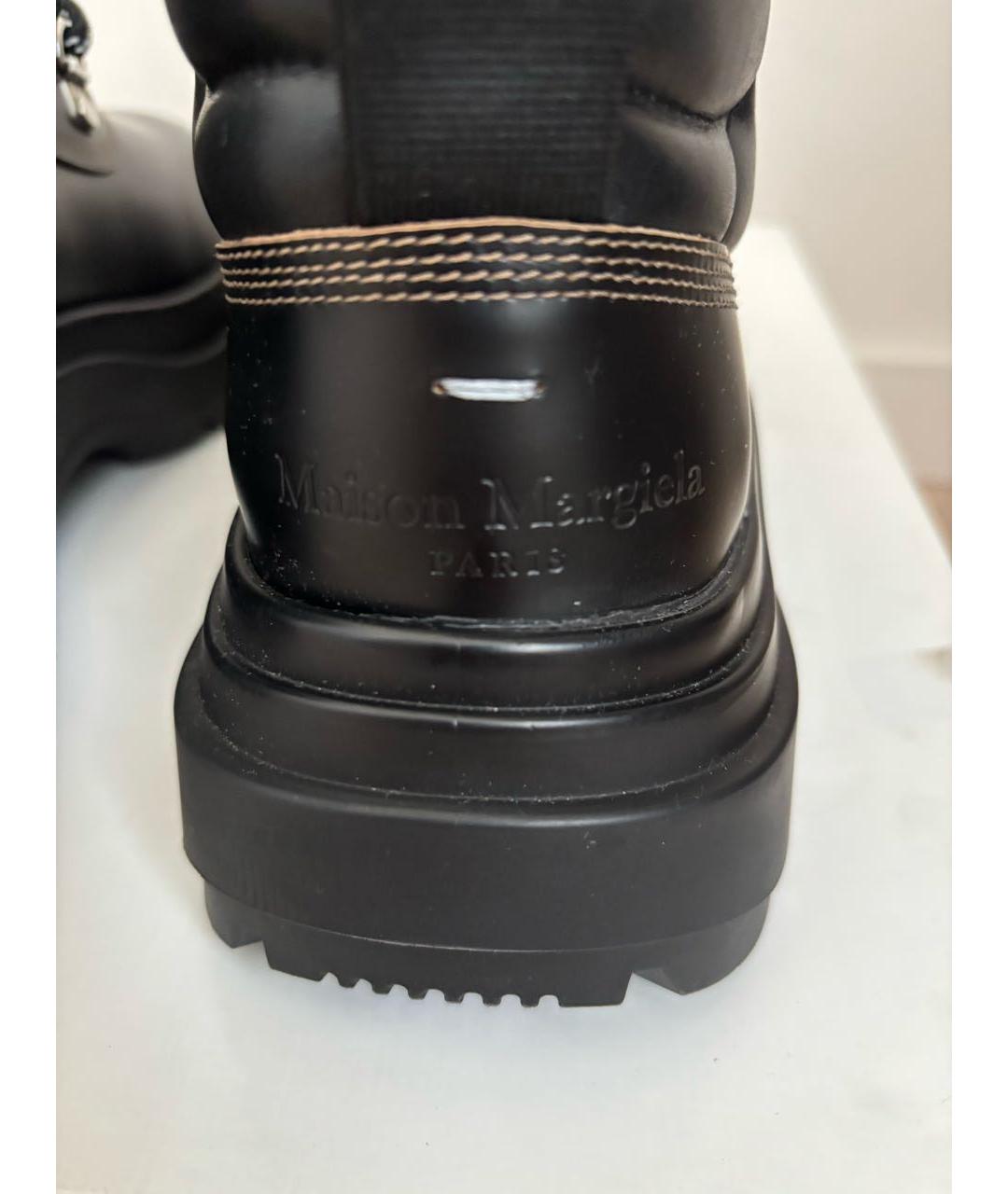 MAISON MARGIELA Черные кожаные ботинки, фото 5