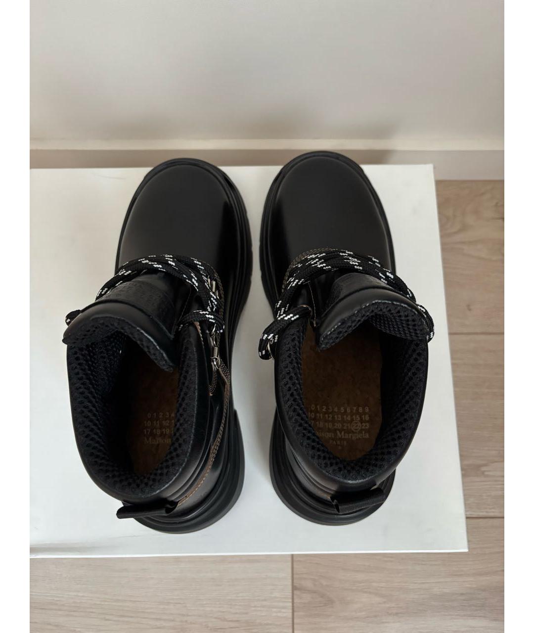 MAISON MARGIELA Черные кожаные ботинки, фото 3