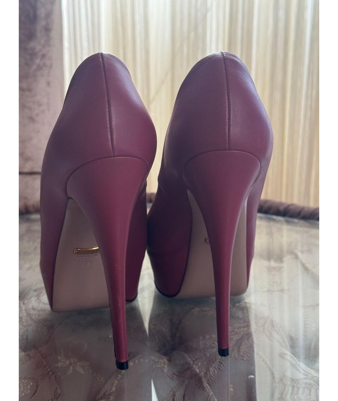 GUCCI Розовые кожаные туфли, фото 4