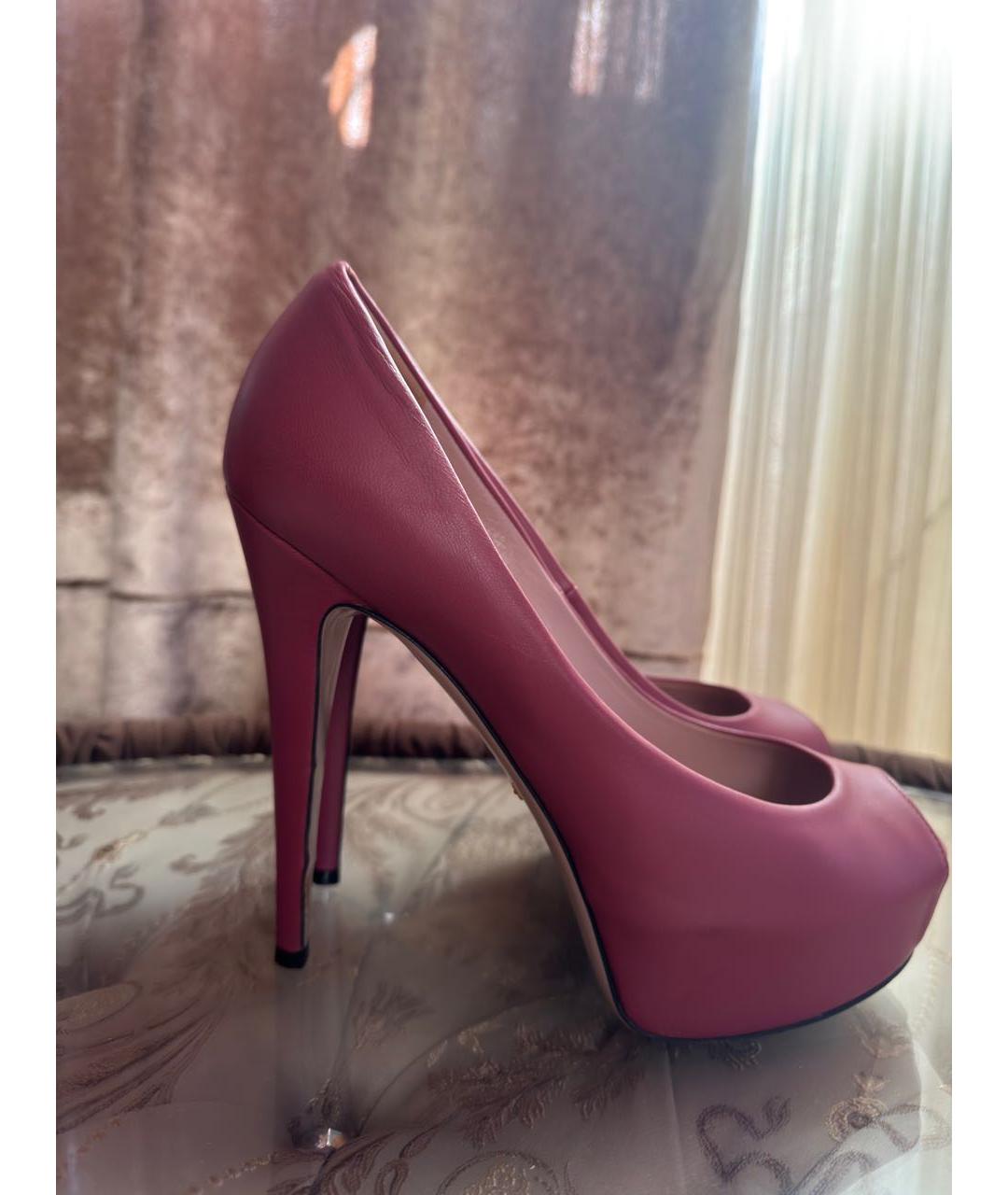 GUCCI Розовые кожаные туфли, фото 9