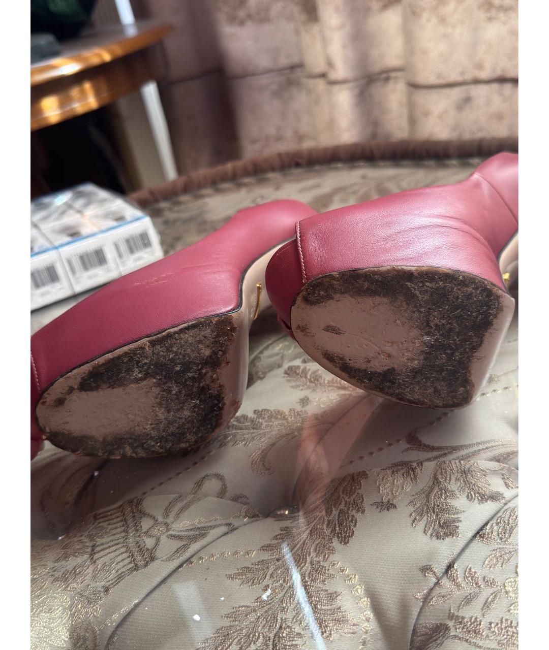 GUCCI Розовые кожаные туфли, фото 7