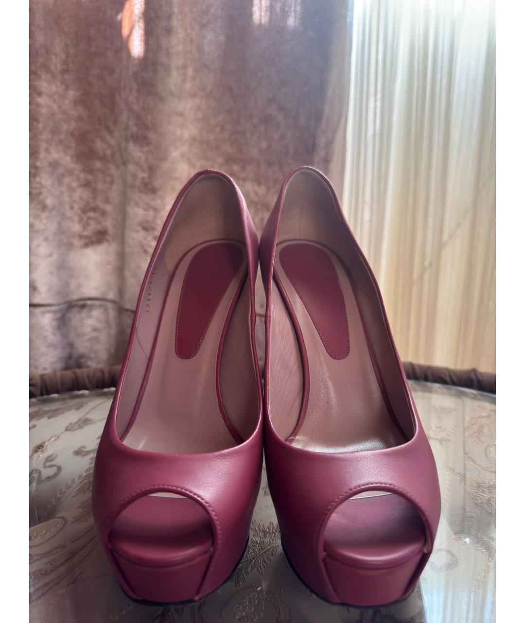 GUCCI Розовые кожаные туфли, фото 2