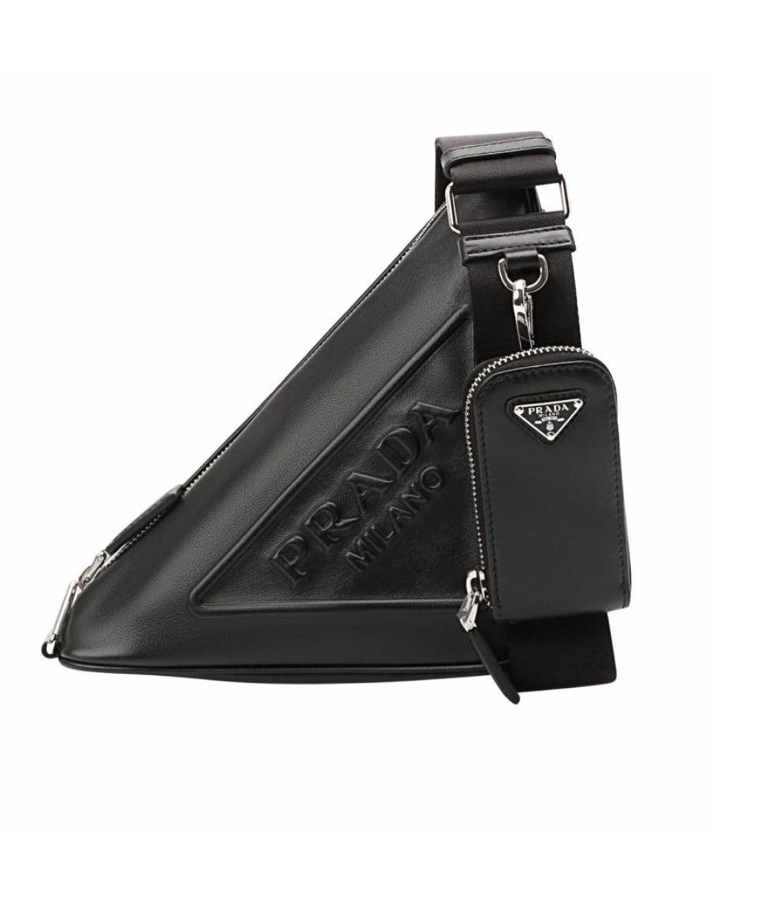 PRADA Черная кожаная сумка через плечо, фото 1