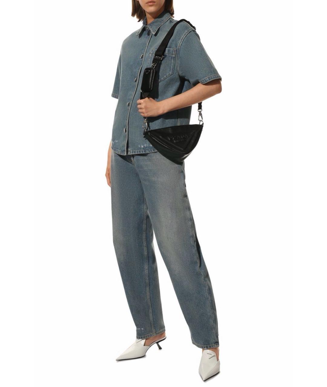 PRADA Черная кожаная сумка через плечо, фото 6