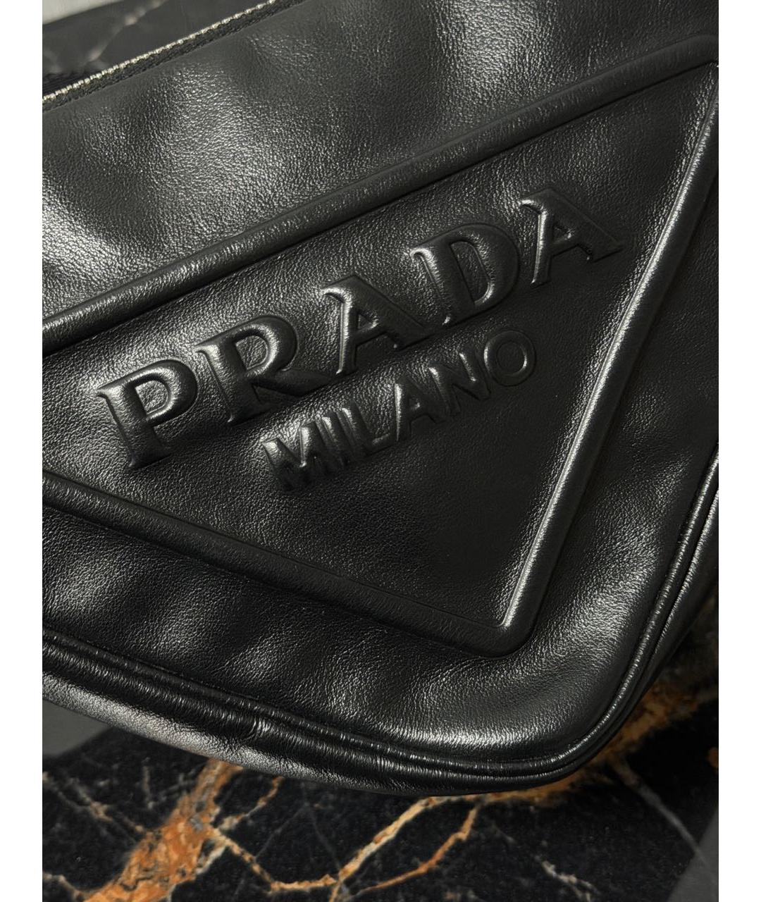 PRADA Черная кожаная сумка через плечо, фото 8
