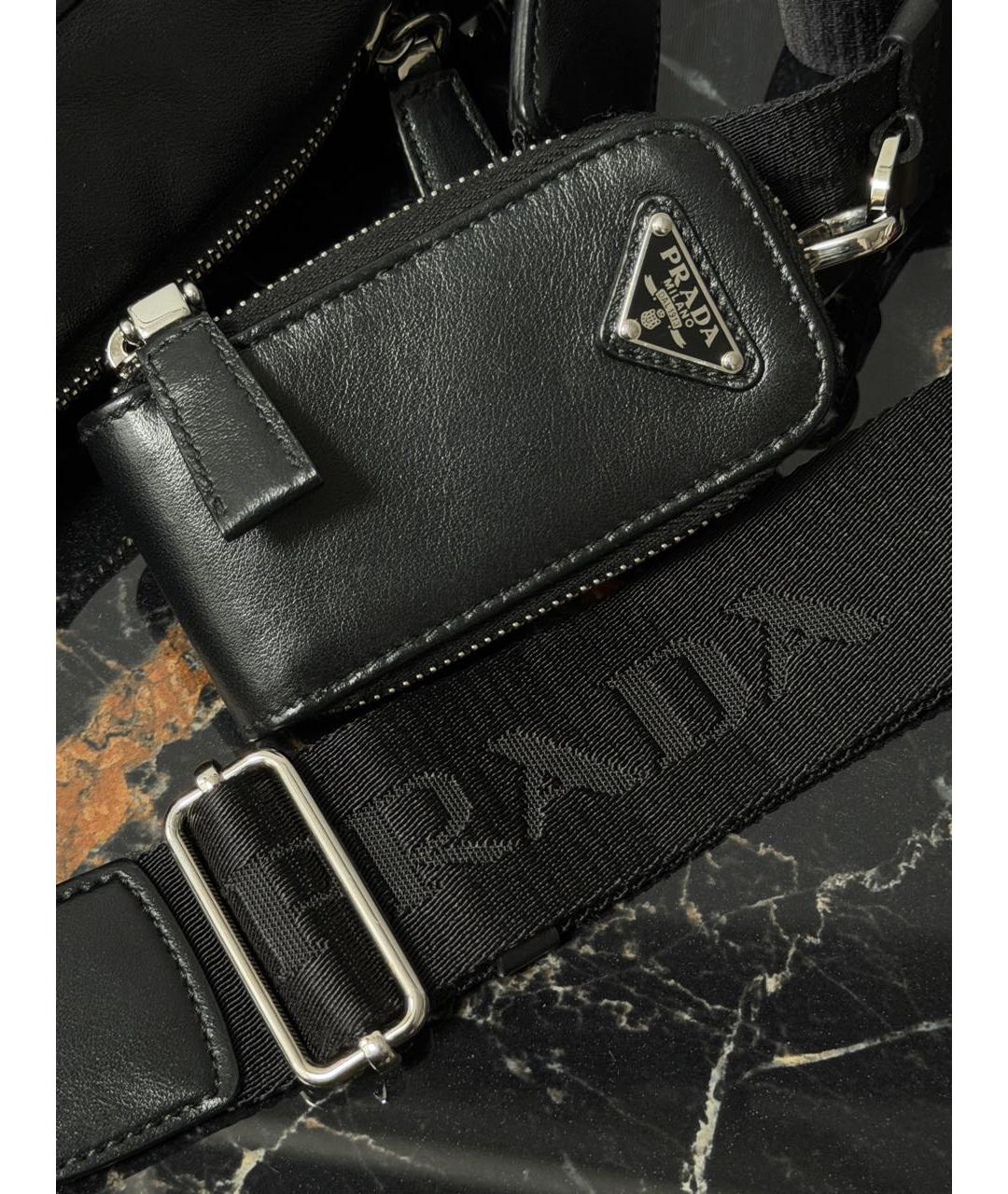 PRADA Черная кожаная сумка через плечо, фото 7