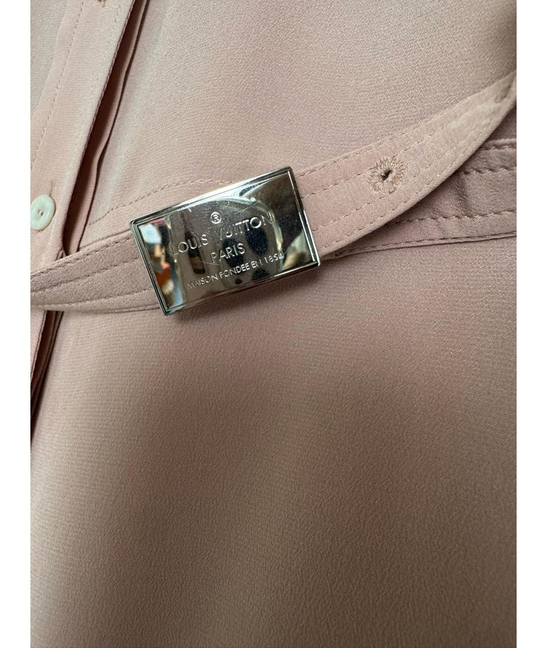 LOUIS VUITTON Розовое шелковое повседневное платье, фото 5