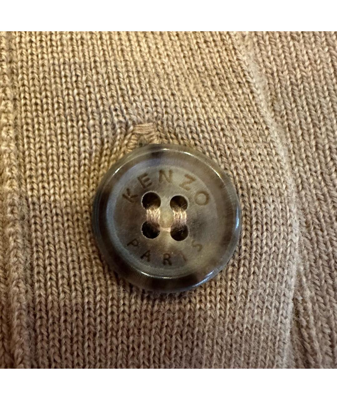 KENZO Бежевый шерстяной кардиган, фото 5