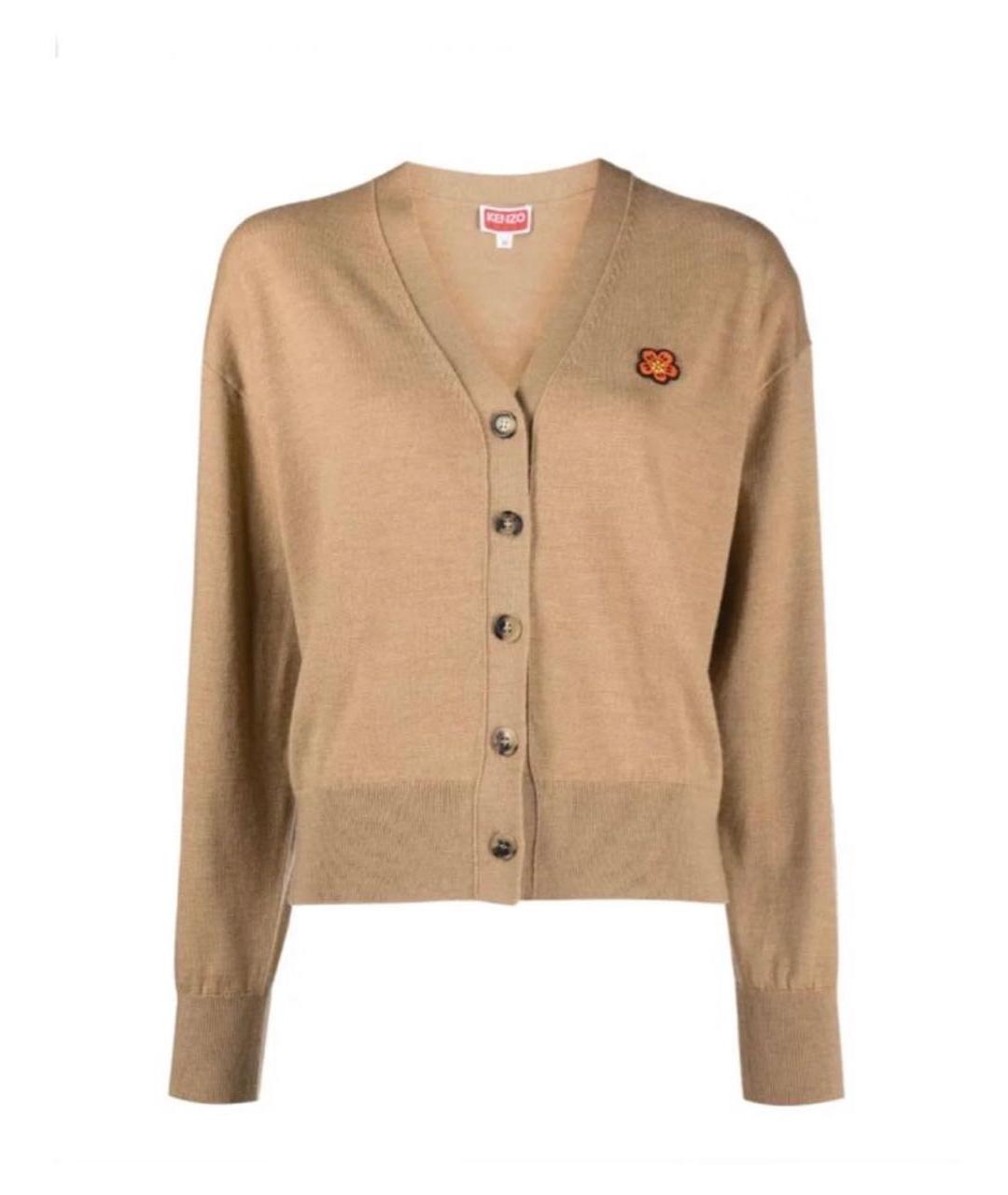 KENZO Бежевый шерстяной кардиган, фото 1
