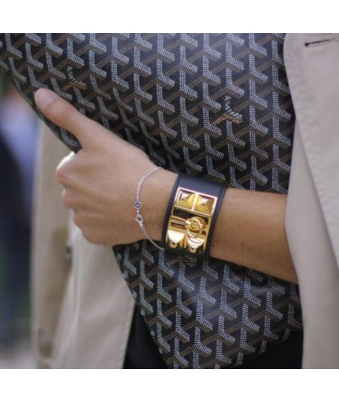 HERMES Синий кожаный браслет, фото 3