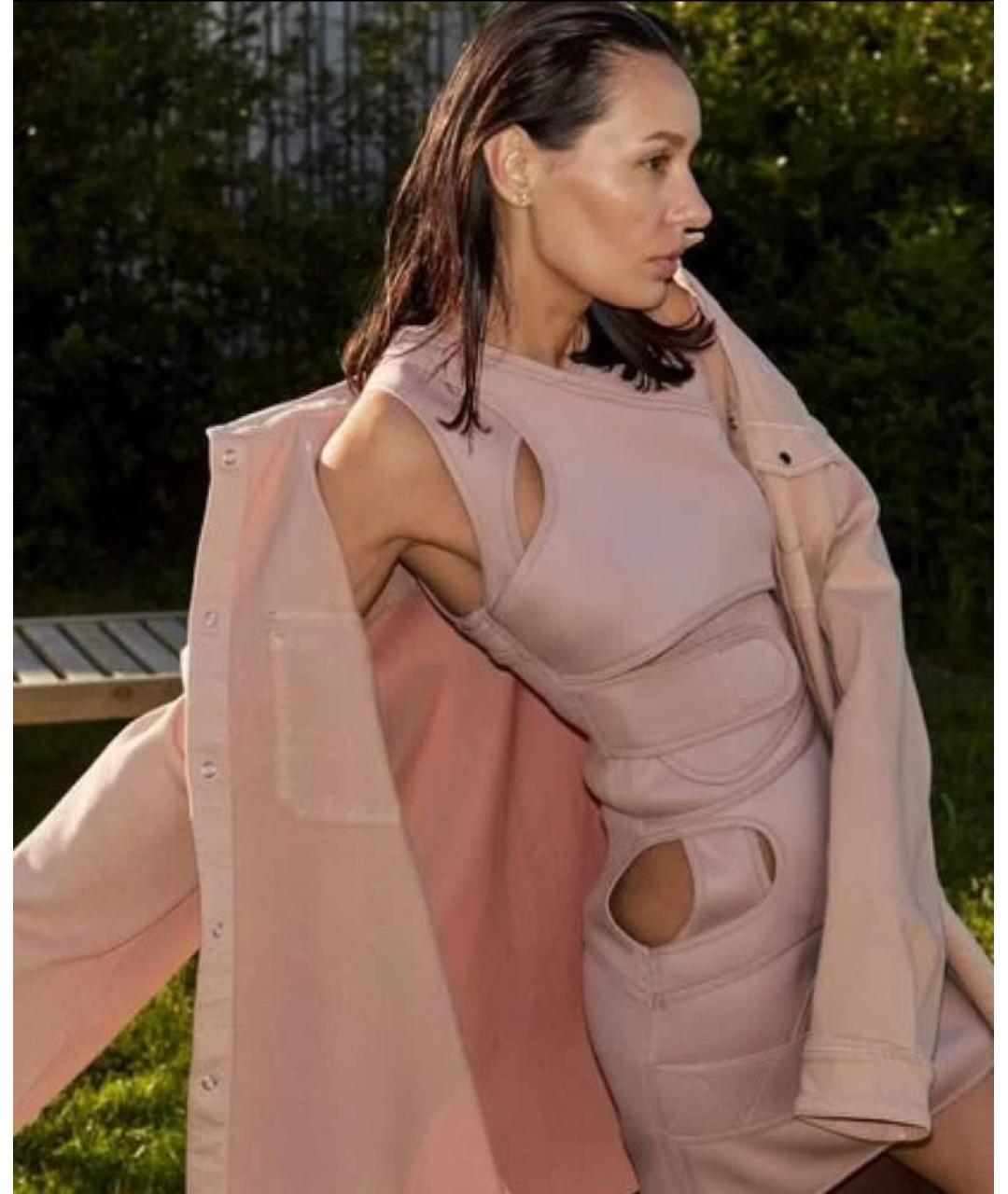 NO. 21 Коралловая полиэстеровая юбка миди, фото 5