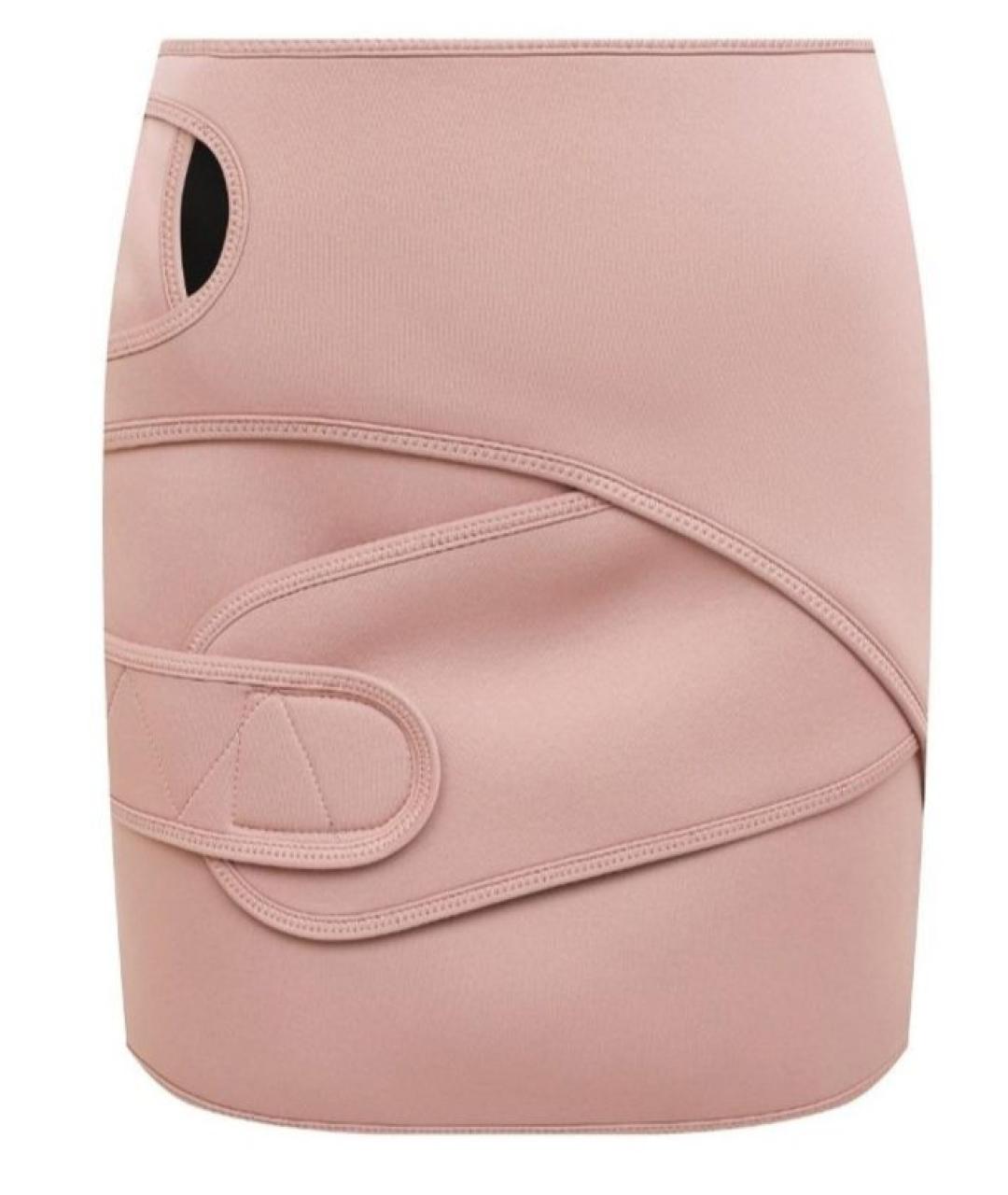 NO. 21 Коралловая полиэстеровая юбка миди, фото 1