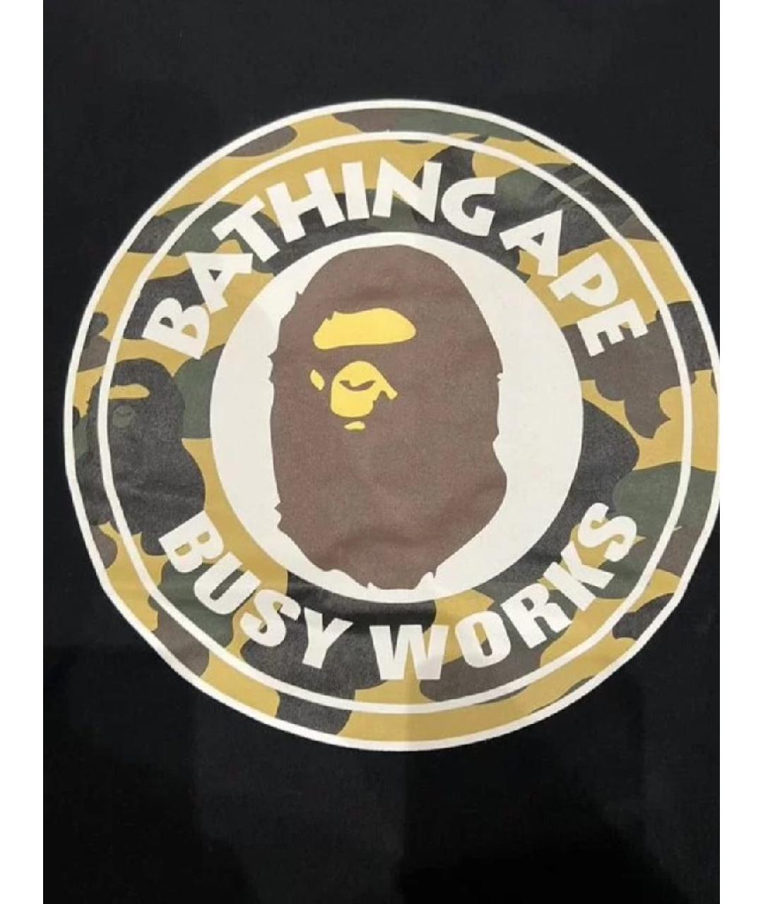 A BATHING APE Черная хлопковая футболка, фото 2