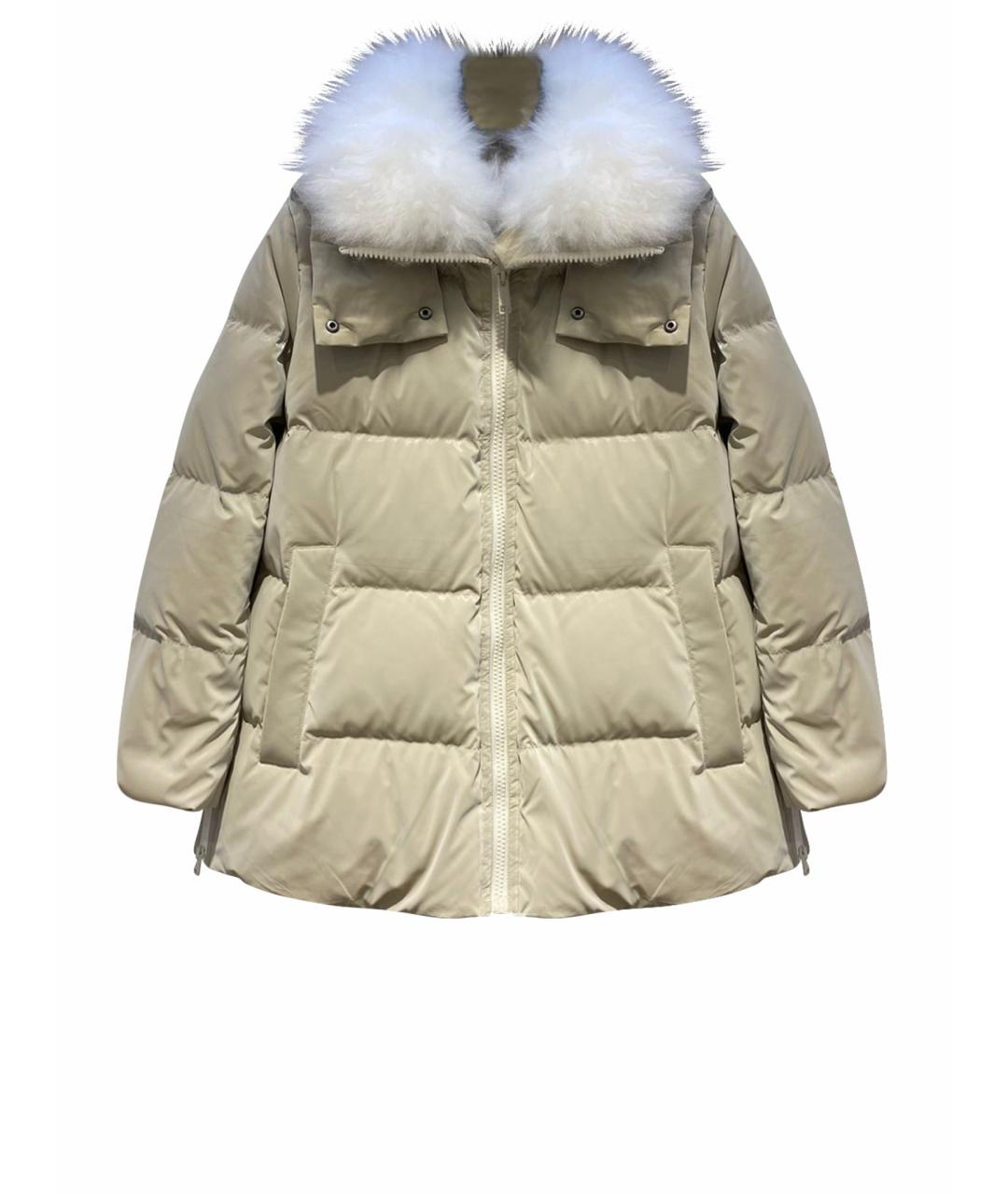 YVES SALOMON Бежевая полиэстеровая куртка, фото 1