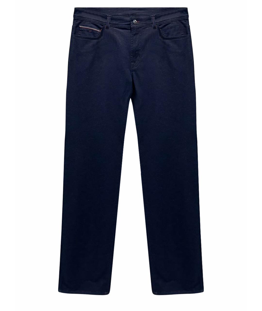 CANALI Темно-синие хлопковые прямые джинсы, фото 1