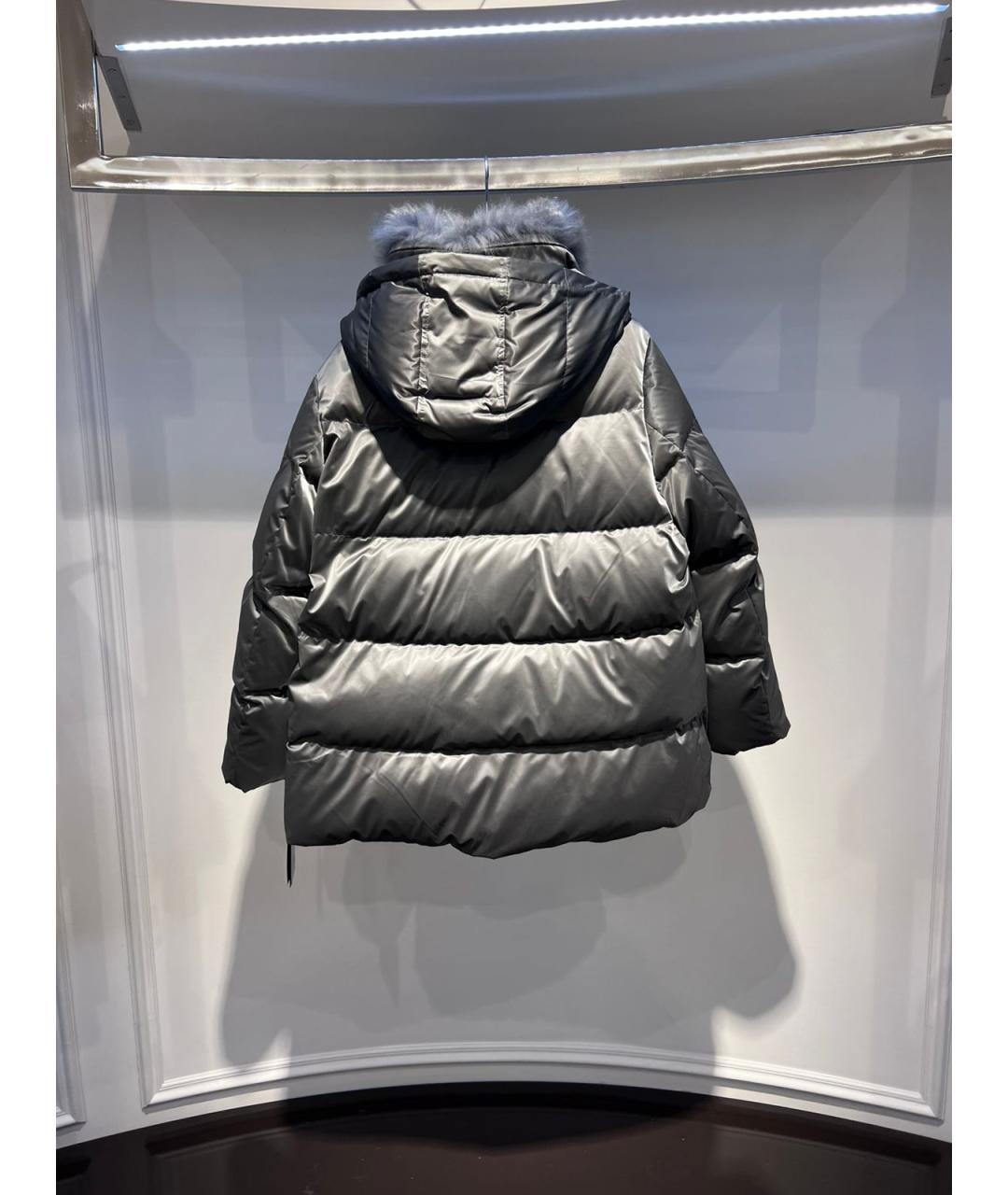 YVES SALOMON Серая полиэстеровая куртка, фото 2