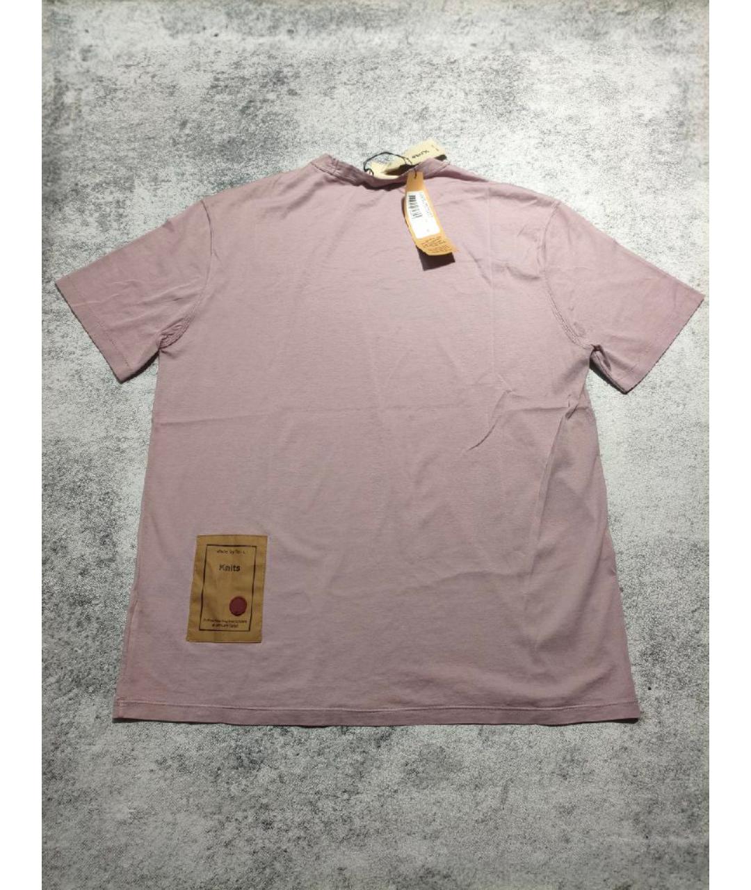 TEN C Розовая хлопковая футболка, фото 2
