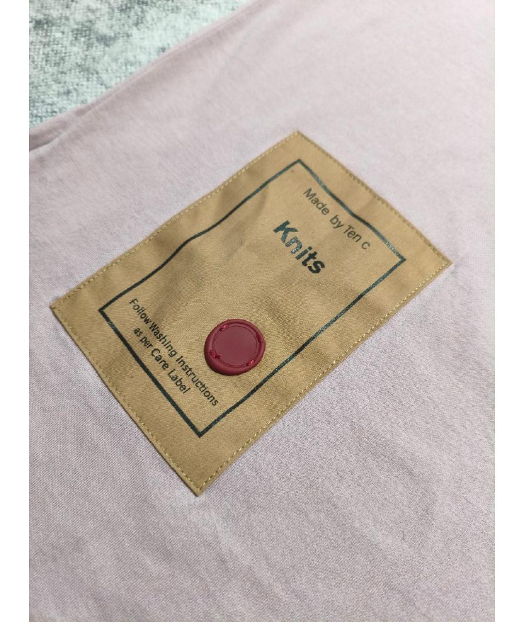 TEN C Розовая хлопковая футболка, фото 3