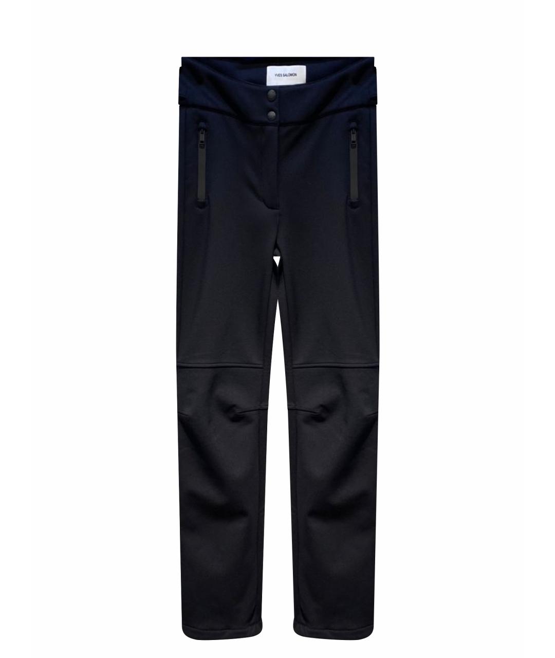 YVES SALOMON Темно-синие полиэстеровые прямые брюки, фото 1
