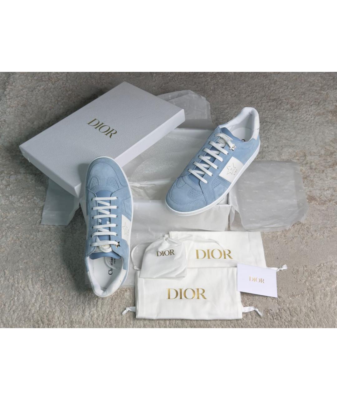 CHRISTIAN DIOR Голубые замшевые кроссовки, фото 6