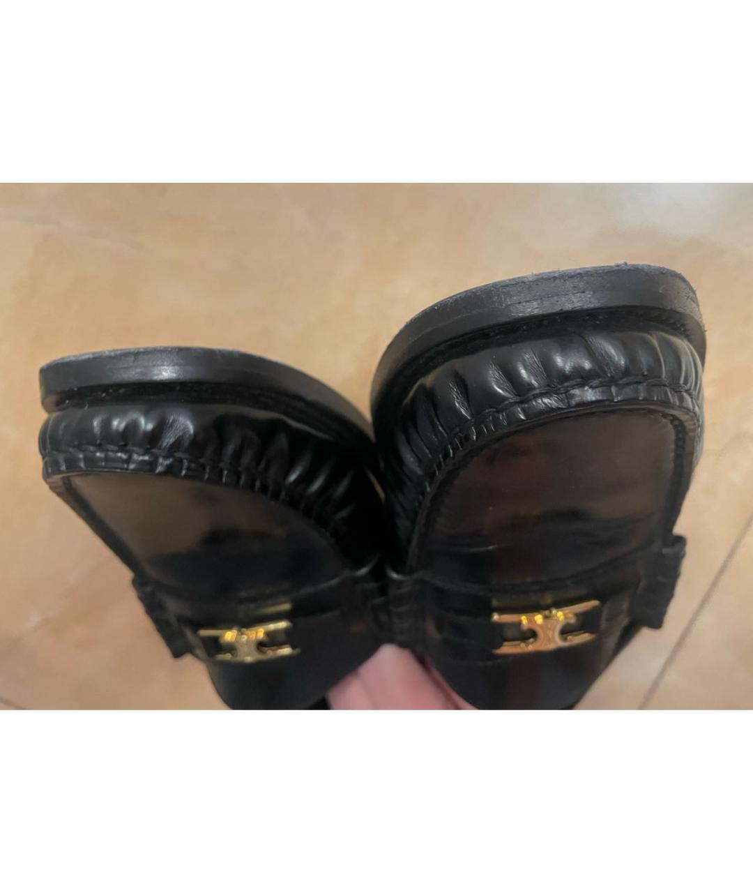 CELINE Черные кожаные мокасины, фото 7