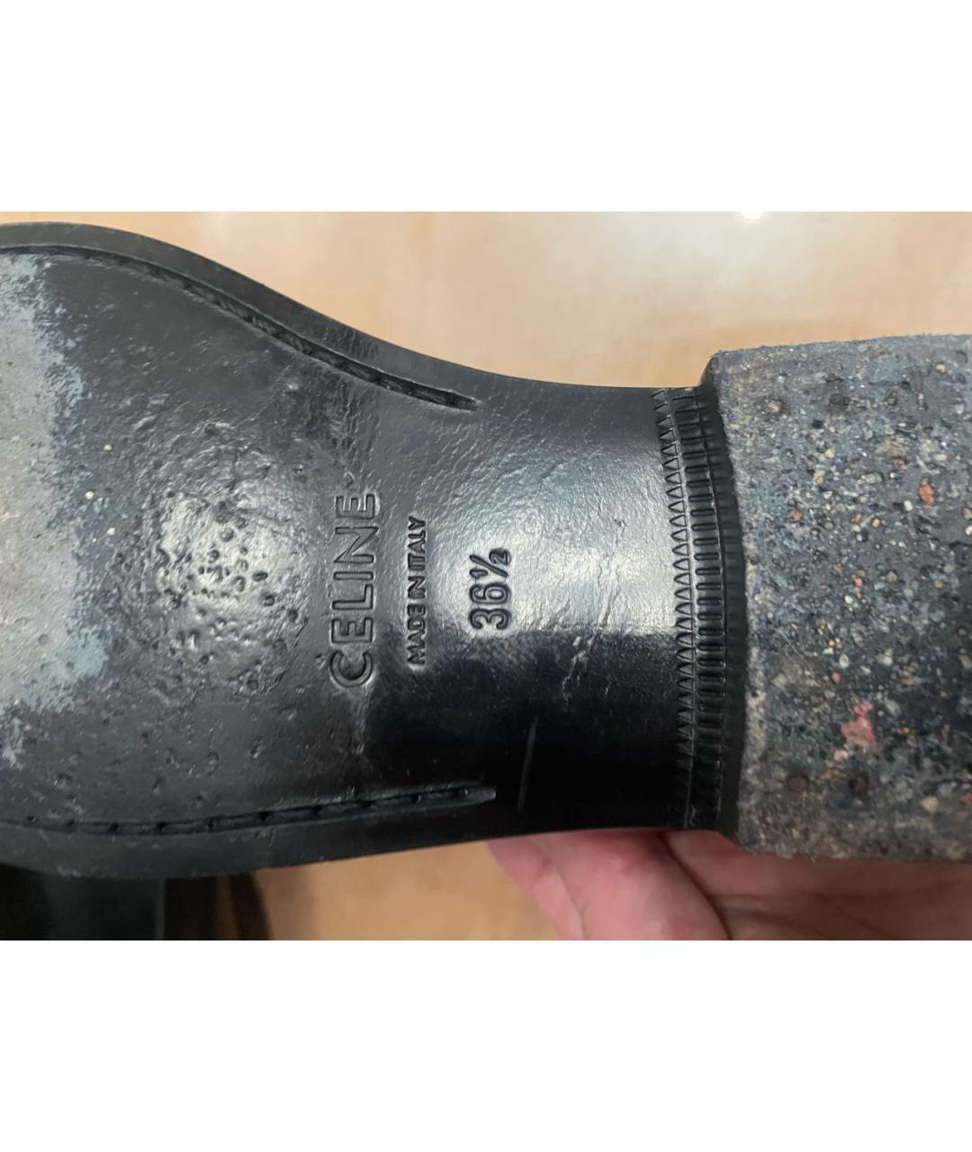 CELINE Черные кожаные мокасины, фото 6