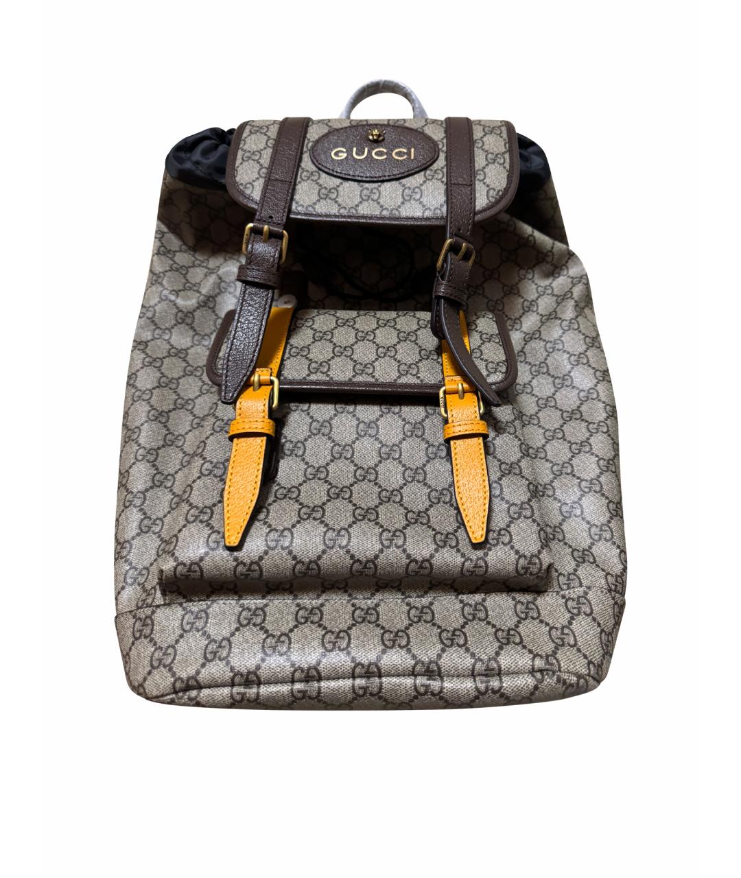 GUCCI Бежевый кожаный рюкзак, фото 1