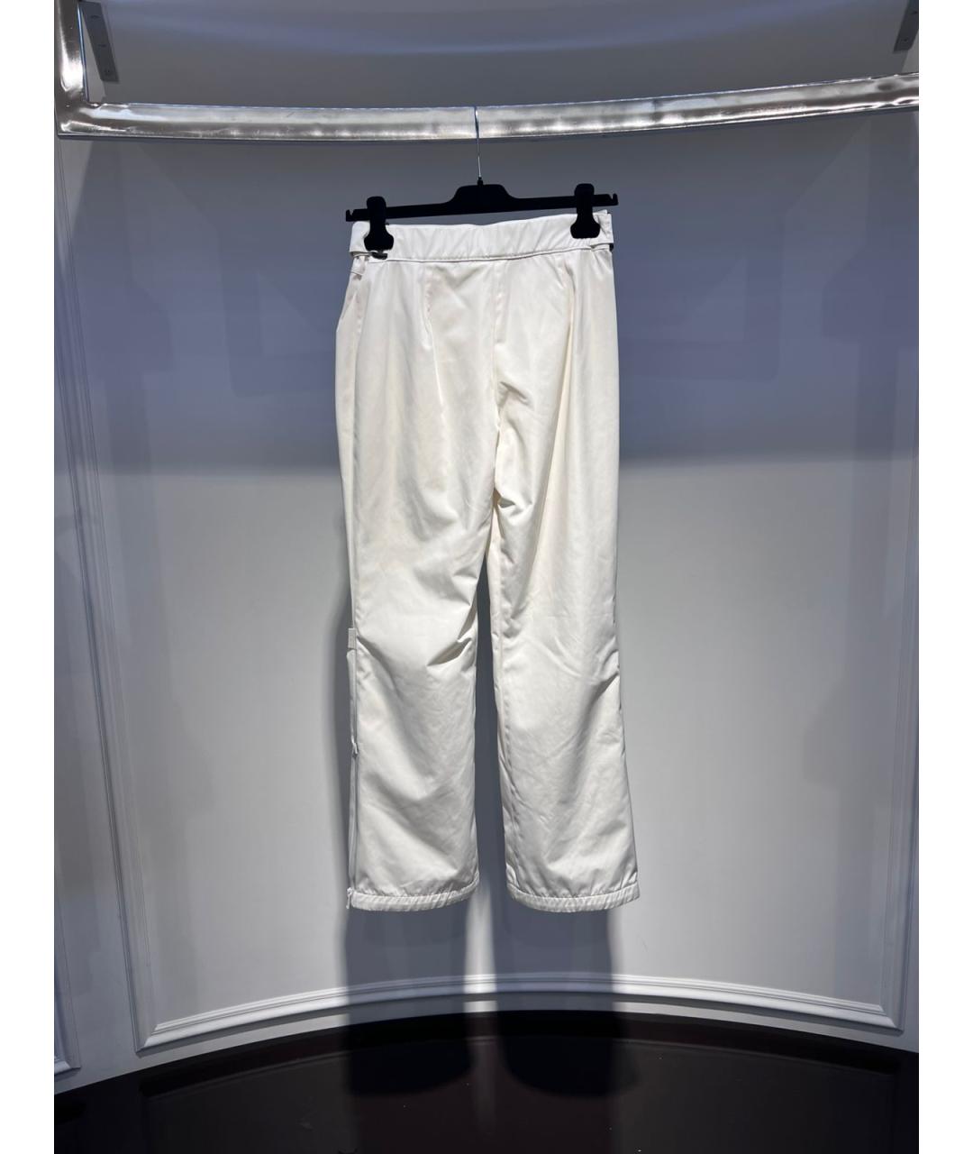 YVES SALOMON Белые полиэстеровые прямые брюки, фото 2
