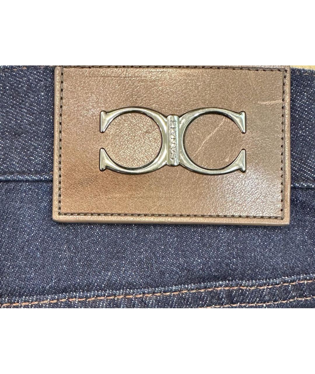 CANALI Темно-синие хлопковые прямые джинсы, фото 5