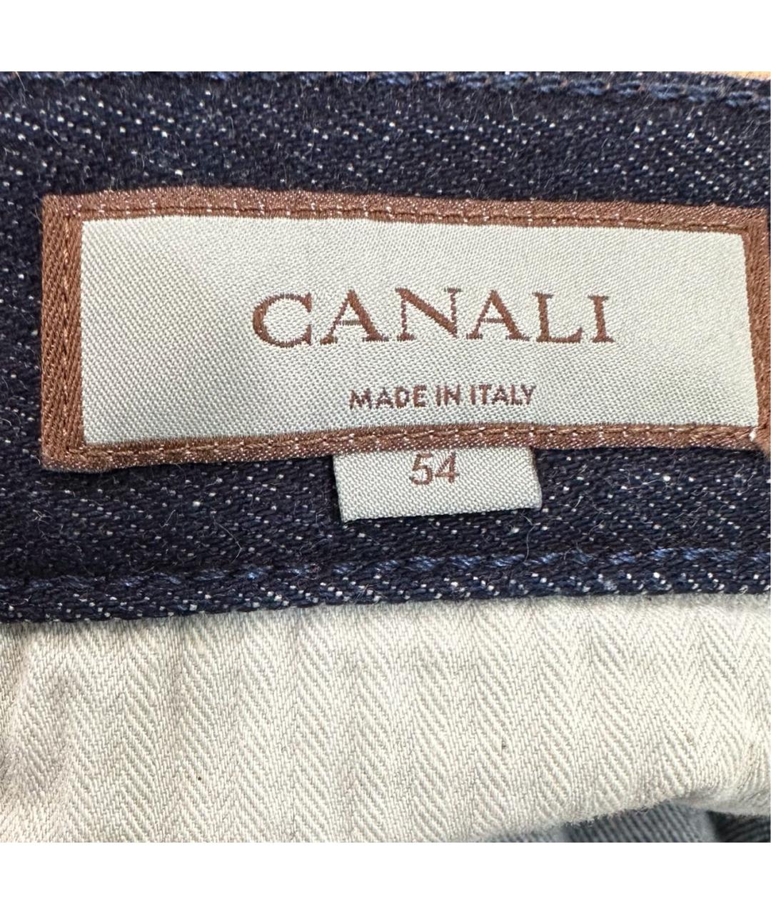 CANALI Темно-синие хлопковые прямые джинсы, фото 6